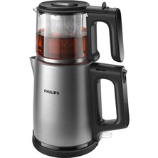 Philips 5000 Serisi Çay Makinesi, 1.8 L Paslanmaz Çelik Su Isıtıcı, 0.9 L Cam Demlik, 1900W Hızlı Isıtma, Otomatik Sıcak Tutma Özellikli Elektrikli Çayc