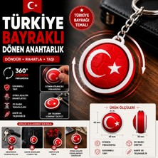 Türkiye Bayraklı Dönen Anahtarlık – Hareketli Fidget Anahtarlık – Türk Bayraklı Spinner Anahtarlık – 3D Baskı Anahtarlık