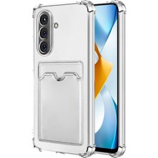 Kvy Samsung Galaxy A17 Kamera Korumalı Kartlıklı Setra Şeffaf Silikon Kılıf Kırılmaz Ekran Koruyucu