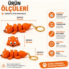 Hareketli Tilki Anahtarlık – Flexi Eklemli 3D Baskı Tilki Figürü – Turuncu Model