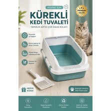 Funny Life Kürek Hediyeli Büyük Boy Kedi Tuvaleti – Elek Izgaralı, Yüksek Kenarlı Açık Kedi Kum Kabı 57X40 cm