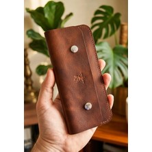 Oh Deer Leather Hakiki Deri Uzun Cüzdan – Ön Nakit Para Gözü & Arka Kartlık - Kahverengi