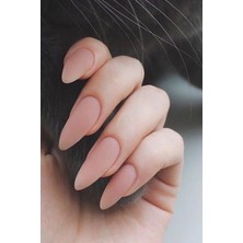Kokoş Mat Krem Renk 12'li Takma Takma Tırnak