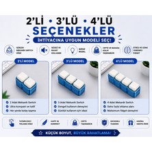 Mekanik Switch Fidget Oyuncak | Işıksız Klavye Tuşu Stres Giderici Anahtarlık Mavi 2'li 3'lü 4'lü Seçenek