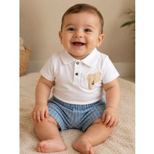 Simya Bebe - 2'li Takım. Lacoste Tişört ve Çizgili Keten Pantolon - Erkek