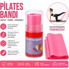 BURADABULDUN Pilates Bandı Direnç Lastiği Pembe Yoga Egzersiz Fitness Esneme Bandı Kutulu