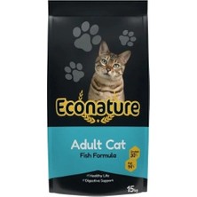 Econature Plus Yetişkin Kuru Kedi Maması Balıklı 15 kg (13,5+1,5 kg Bonus Paket)