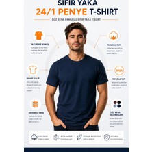 Luxic Core Luxıc Core Erkek Lacivert Slim Fit Bisiklet Yaka %100 Pamuk Tişört 24/1 Penye Günlük Casual Basic Kısa Kollu Tişört
