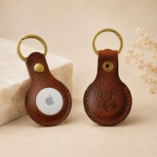 Oh Deer Leather Hakiki Deri AirTag Kılıfı - Anahtarlık Formunda–  Kahverengi