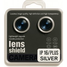 Sorvia Iphone 16 Uyumlu Kamera Lens Koruyucu Black/silver Darbe Çizilme Önleyici 9h (Yüksek Çözünürlüklü - Parlak - Güçlü - Dayanıklı )