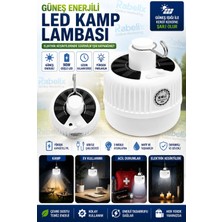 Rabelix 90W Güneş Enerjili LED Kamp Lambası USB Şarjlı Taşınabilir Acil Durum ve Elektrik Kesintisi Lambası