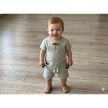 Simya Bebe - 2'li Takım. Keten Gömlek ve Şort Pantolon - Erkek
