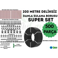İrritime 200 Metre Deliksiz Damla Sulama Borusu ve Super Sulama Seti- Ø16 mm