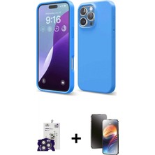 Marsilyan™- iPhone 16 Pro Max Kılıf Kozmos Yansıma Özel Seri - Siyah 3D Antistatik Mat Seramik Nano Ekran Koruyucu + Bilvis Titan Kamera Lens - Tmgı