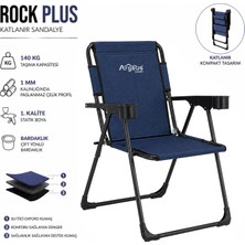 Argeus Katlanır Piknik ve Kamp Sandalyesi - Bardaklıklı - Rock Plus - Linen Lacivert