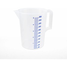 Labbakkal Kulplu Plastik Beher 5 Litre - Mavi Skala Ölçü Kabı