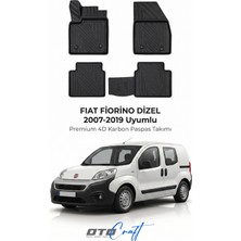 Otocraft Fiat Fiorino Dizel (2007-2019) Araca Özel 4d Karbon Havuzlu Oto Paspas Full Set 5 Parça