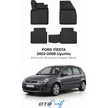 Otocraft Ford Fiesta (2002-2008) Araca Özel 4d Karbon Havuzlu Oto Paspas Full Set 5 Parça