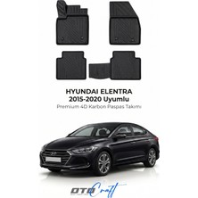 Otocraft Hyundai Elantra (2015-2020) Araca Özel 4d Karbon Havuzlu Oto Paspas Full Set 5 Parça