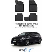 Otocraft Mercedes B Serisi W246 (2011-2018) Araca Özel 4d Karbon Havuzlu Oto Paspas Full Set 5 Parça