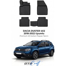 Otocraft Dacia Duster 4x2 (2018-2022) Araca Özel 4d Karbon Havuzlu Oto Paspas Full Set 5 Parça