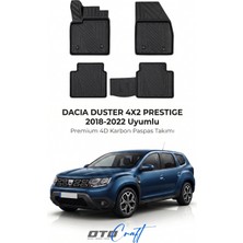 Otocraft Dacia Duster 4x2 Prestige (2018-2022) Araca Özel 4d Karbon Havuzlu Oto Paspas Full Set 5 Parça