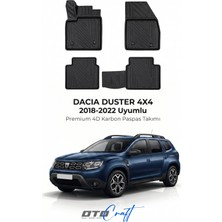 Otocraft Dacia Duster 4x4 (2018-2022) Araca Özel 4d Karbon Havuzlu Oto Paspas Full Set 5 Parça