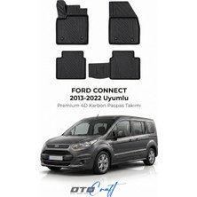 Otocraft Ford Connect (2013-2022) Araca Özel 4d Karbon Havuzlu Oto Paspas Full Set 5 Parça