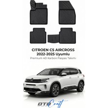 Otocraft Citroën C5 Aircross (2022-2025) Araca Özel 4d Karbon Havuzlu Oto Paspas Full Set 5 Parça