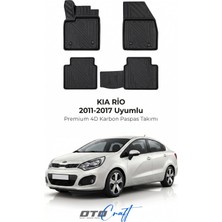Otocraft Kia Rio (2011-2017) Araca Özel 4d Karbon Havuzlu Oto Paspas Full Set 5 Parça
