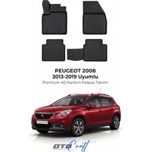 Otocraft Peugeot 2008 (2013-2019) Araca Özel 4d Karbon Havuzlu Oto Paspas Full Set 5 Parça