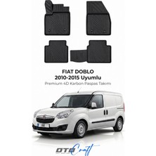 Otocraft Fiat Doblo (2010-2015) Araca Özel 4d Karbon Havuzlu Oto Paspas Full Set 5 Parça