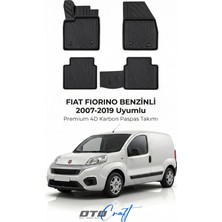 Otocraft Fiat Fiorino Benzinli (2007-2019) Araca Özel 4d Karbon Havuzlu Oto Paspas Full Set 5 Parça