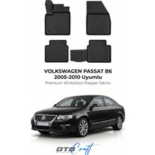 Otocraft Volkswagen Passat B6 (2005-2010) Araca Özel 4d Karbon Havuzlu Oto Paspas Full Set 5 Parça