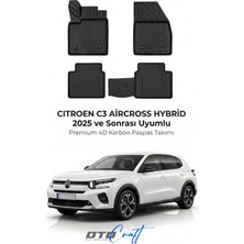 Otocraft Citroën C3 Aircross Hybrid (2025 ve Sonrası) Araca Özel 4d Karbon Havuzlu Oto Paspas Full Set 5 Parça