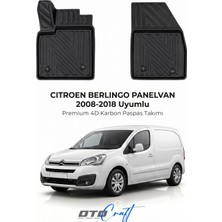 Otocraft Citroën Berlingo Pv (2008-2018) Araca Özel 4d Karbon Havuzlu Oto Paspas Ön Kabin Full Set 2 Parça