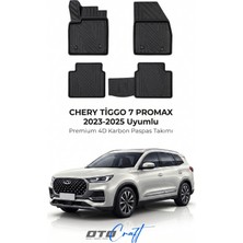 Otocraft Chery Tiggo 7 Promax (2023-2025) Araca Özel 4d Karbon Havuzlu Oto Paspas Full Set 5 Parça