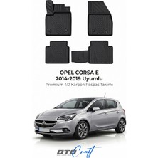 Otocraft Opel Corsa E (2014-2019) Araca Özel 4d Karbon Havuzlu Oto Paspas Full Set 5 Parça
