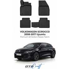 Otocraft Volkswagen Scirocco (2008-2017) Araca Özel 4d Karbon Havuzlu Oto Paspas Full Set 5 Parça