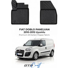 Otocraft Fiat Doblo Pv (2010-2015) Araca Özel 4d Karbon Havuzlu Oto Paspas Ön Kabin Full Set 2 Parça