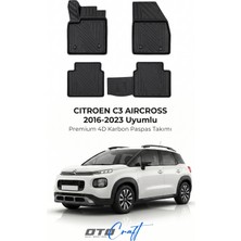 Otocraft Citroën C3 Aircross (2016-2023) Araca Özel 4d Karbon Havuzlu Oto Paspas Full Set 5 Parça