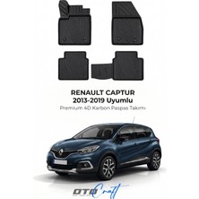 Otocraft Renault Captur (2013-2019) Araca Özel 4d Karbon Havuzlu Oto Paspas Full Set 5 Parça