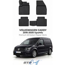 Otocraft Volkswagen Caddy (2016-2020) Araca Özel 4d Karbon Havuzlu Oto Paspas Full Set 5 Parça