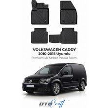Otocraft Volkswagen Caddy (2010-2015) Araca Özel 4d Karbon Havuzlu Oto Paspas Full Set 5 Parça