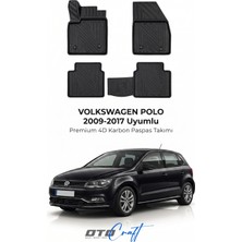 Otocraft Volkswagen Polo (2009-2017) Araca Özel 4d Karbon Havuzlu Oto Paspas Full Set 5 Parça