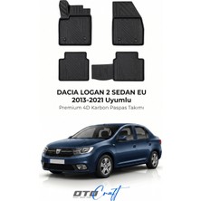 Otocraft Dacia Logan 2 Sedan Eu (2013-2021) Araca Özel 4d Karbon Havuzlu Oto Paspas Full Set 5 Parça