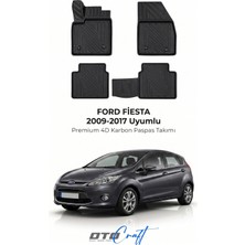 Otocraft Ford Fiesta (2009-2017) Araca Özel 4d Karbon Havuzlu Oto Paspas Full Set 5 Parça