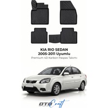 Otocraft Kia Rio Sedan (2005-2011) Araca Özel 4d Karbon Havuzlu Oto Paspas Full Set 5 Parça