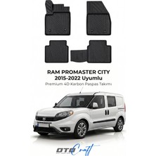 Otocraft Ram Promaster City (2015-2022) Araca Özel 4d Karbon Havuzlu Oto Paspas Full Set 5 Parça
