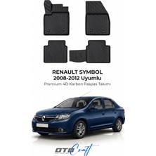 Otocraft Renault Symbol (2008-2012) Araca Özel 4d Karbon Havuzlu Oto Paspas Full Set 5 Parça